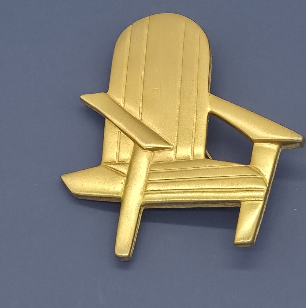 Vintage Paquette Gold Adirondack Chair Brooch